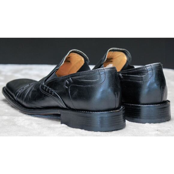 Kenneth Cole New York Black Leather Slip On Square Toe Loafers Mens Size 10